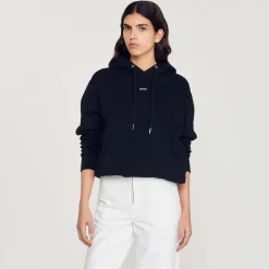 Sandro Paris Moletons E Jogging-Sweatshirt Masculina De Algodao Organico Bordado