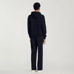 Sandro Paris Moletons E Jogging-Sweatshirt Masculina De Algodao Organico Bordado