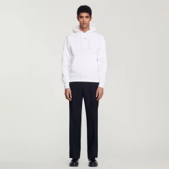 Sandro Paris Moletons E Jogging-Sweatshirt Masculina De Algodao Organico Bordado