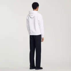 Sandro Paris Moletons E Jogging-Sweatshirt Masculina De Algodao Organico Bordado