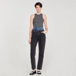 Sandro Paris Camisetas-Top Com Cavas Americanas