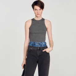 Sandro Paris Camisetas-Top Com Cavas Americanas