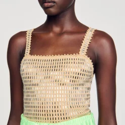 Sandro Paris Suéteres E Cardigans-Top Com Strass