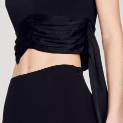 Sandro Paris Conjuntos-Top Cropped Com Alcas Assimetricas