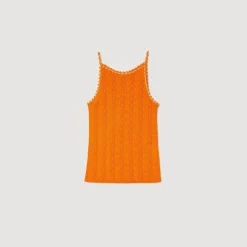 Sandro Paris Suéteres E Cardigans-Top De Malha Com Strass