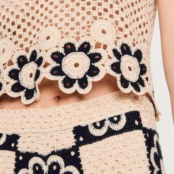 Sandro Paris Suéteres E Cardigans-Top De Malha De Croche