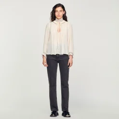 Sandro Paris Tops E Camisas-Top De Musselina