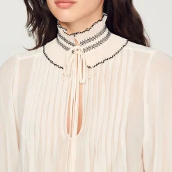 Sandro Paris Tops E Camisas-Top De Musselina