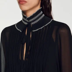 Sandro Paris Tops E Camisas-Top De Musselina