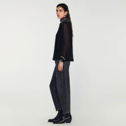 Sandro Paris Tops E Camisas-Top De Musselina