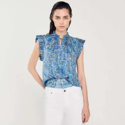 Sandro Paris Tops E Camisas-Top Estampado