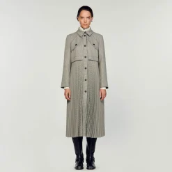 Sandro Paris Conjuntos-Trench Coat Houndstooth