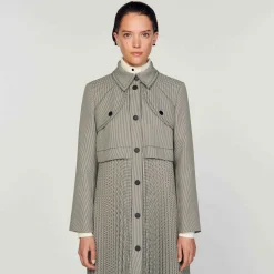 Sandro Paris Conjuntos-Trench Coat Houndstooth