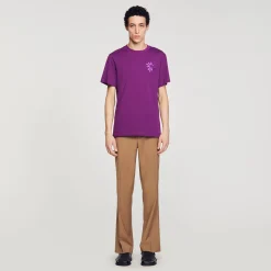 Sandro Paris Camisetas E Pólos-T-Shirt De Algodao Com Flor