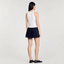 Sandro Paris Camisetas-T-Shirt Sem Mangas Com Bordado