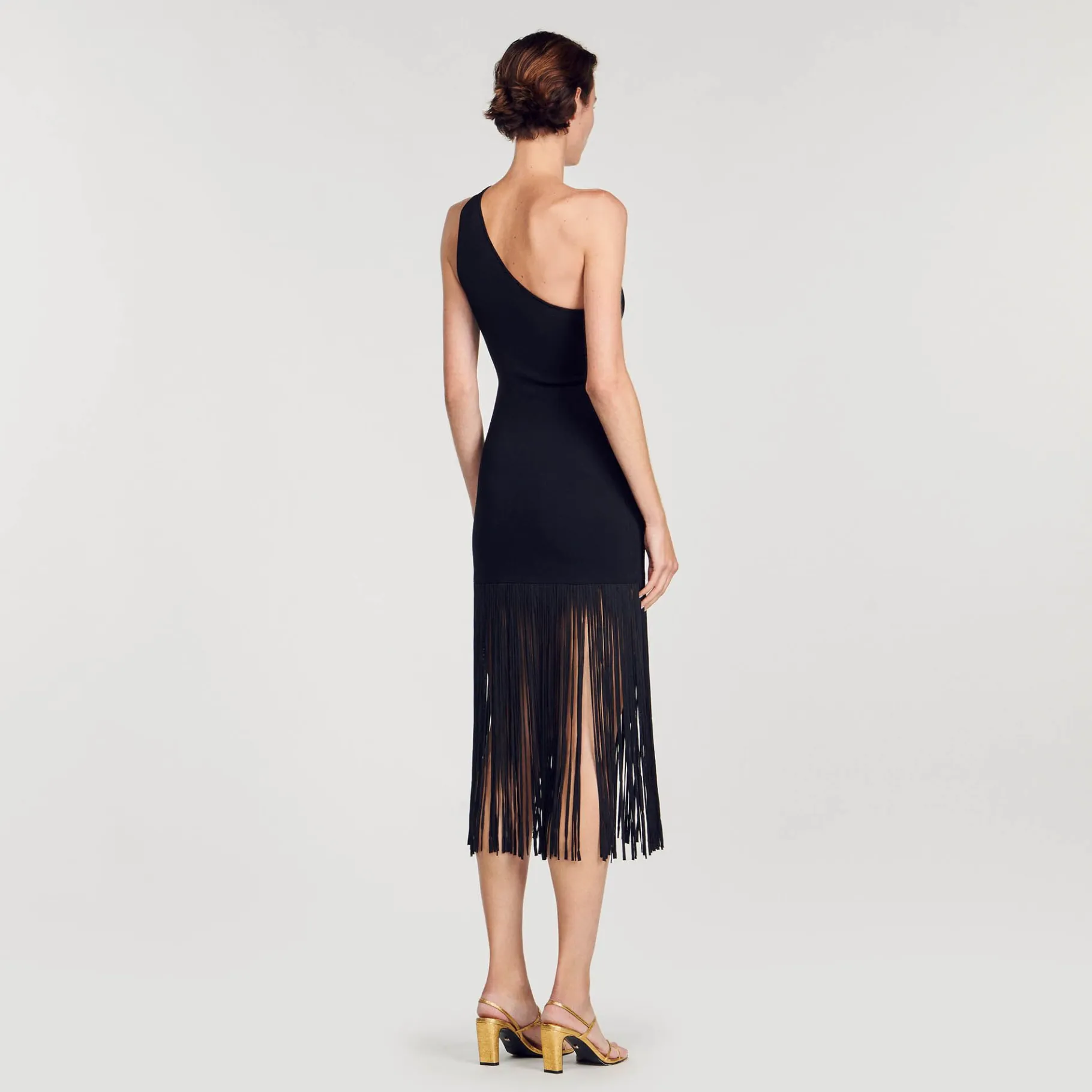 Sandro Paris Vestidos-Vestido Assimetrico Com Franjas