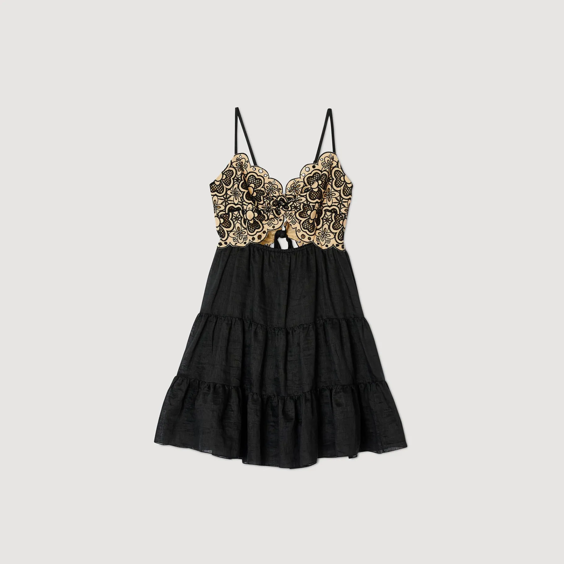 Sandro Paris Vestidos-Vestido Bordado Em Dois Tons