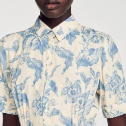 Sandro Paris Vestidos-Vestido Camisa Flor