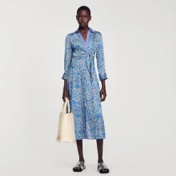 Sandro Paris Vestidos-Vestido Camisa Midi Com Flores