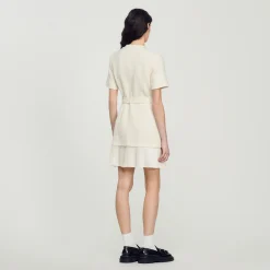 Sandro Paris Vestidos-Vestido Casaco De La Com Efeito Tweed