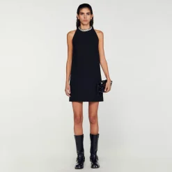 Sandro Paris Vestidos-Vestido Com Gola Com Joias
