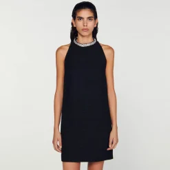 Sandro Paris Vestidos-Vestido Com Gola Com Joias