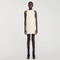 Sandro Paris Vestidos-Vestido Com Gola Com Joias