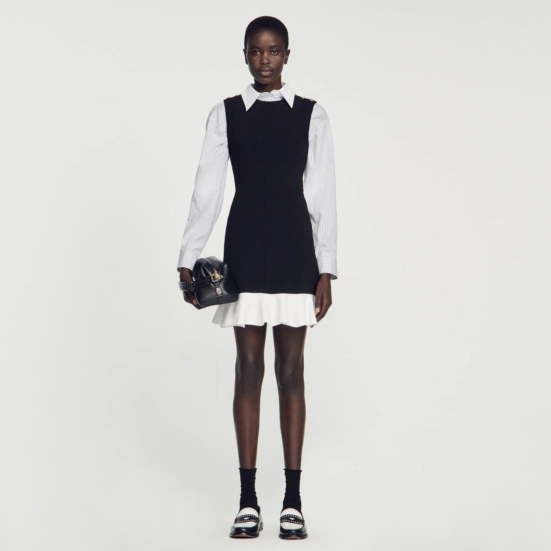 Sandro Paris Vestidos-Vestido Curto Bicolor