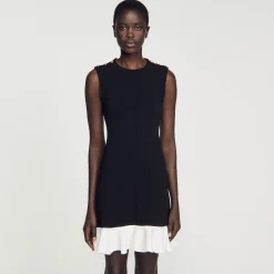 Sandro Paris Vestidos-Vestido Curto Bicolor