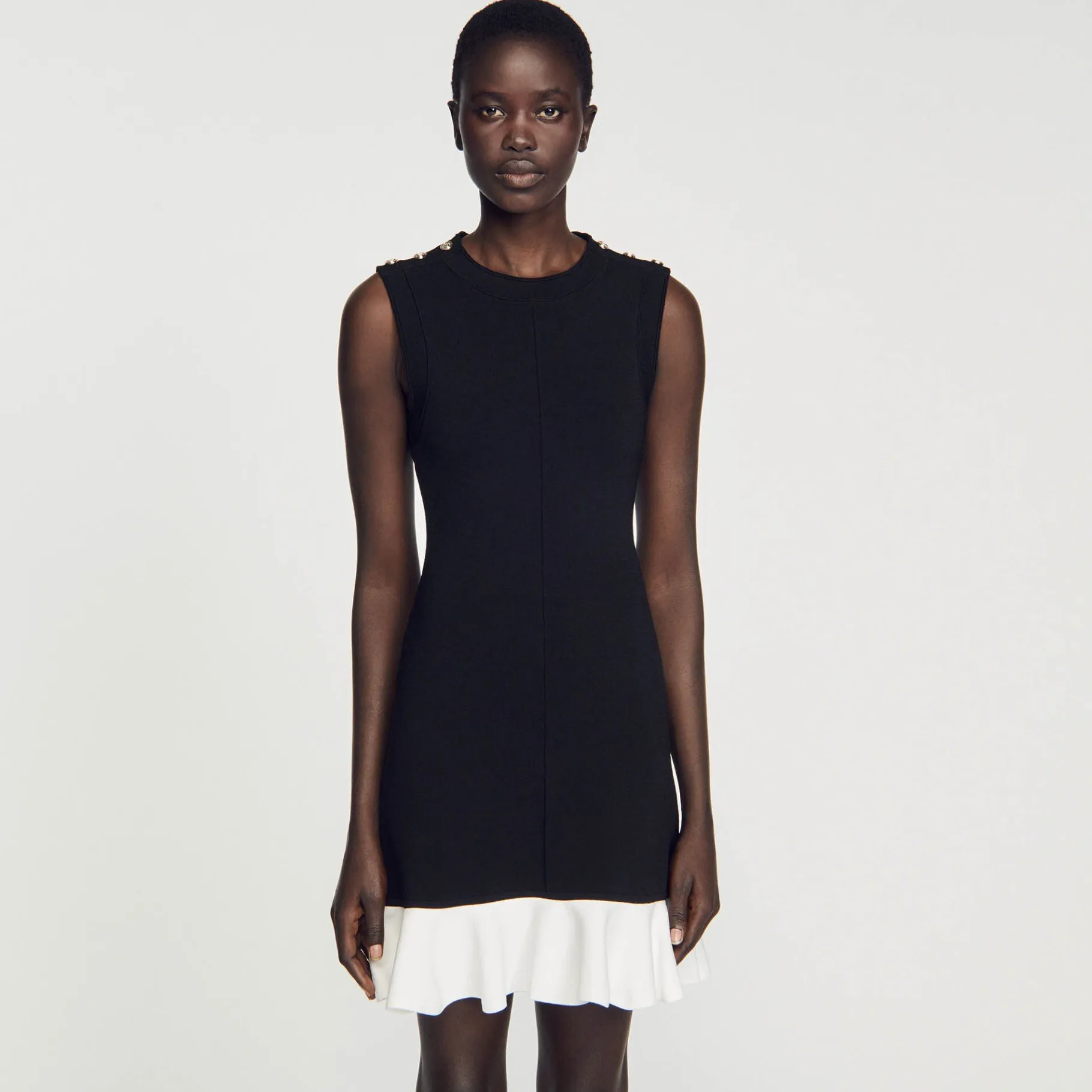 Sandro Paris Vestidos-Vestido Curto Bicolor