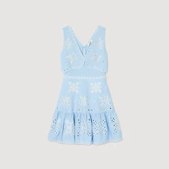Sandro Paris Vestidos-Vestido Curto Com Bordado Ingles