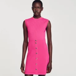 Sandro Paris Vestidos-Vestido Curto Com Botoes