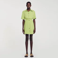 Sandro Paris Vestidos-Vestido Curto Com Botoes