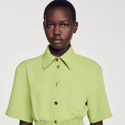 Sandro Paris Vestidos-Vestido Curto Com Botoes