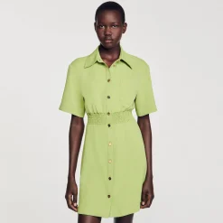 Sandro Paris Vestidos-Vestido Curto Com Botoes