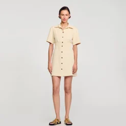 Sandro Paris Vestidos-Vestido Curto Com Botoes