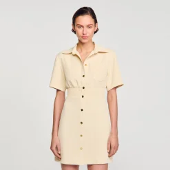 Sandro Paris Vestidos-Vestido Curto Com Botoes