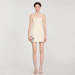 Sandro Paris Vestidos-Vestido Curto Com Detalhe De Perola