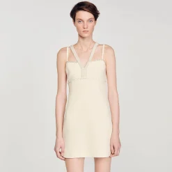 Sandro Paris Vestidos-Vestido Curto Com Detalhe De Perola