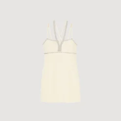 Sandro Paris Vestidos-Vestido Curto Com Detalhe De Perola