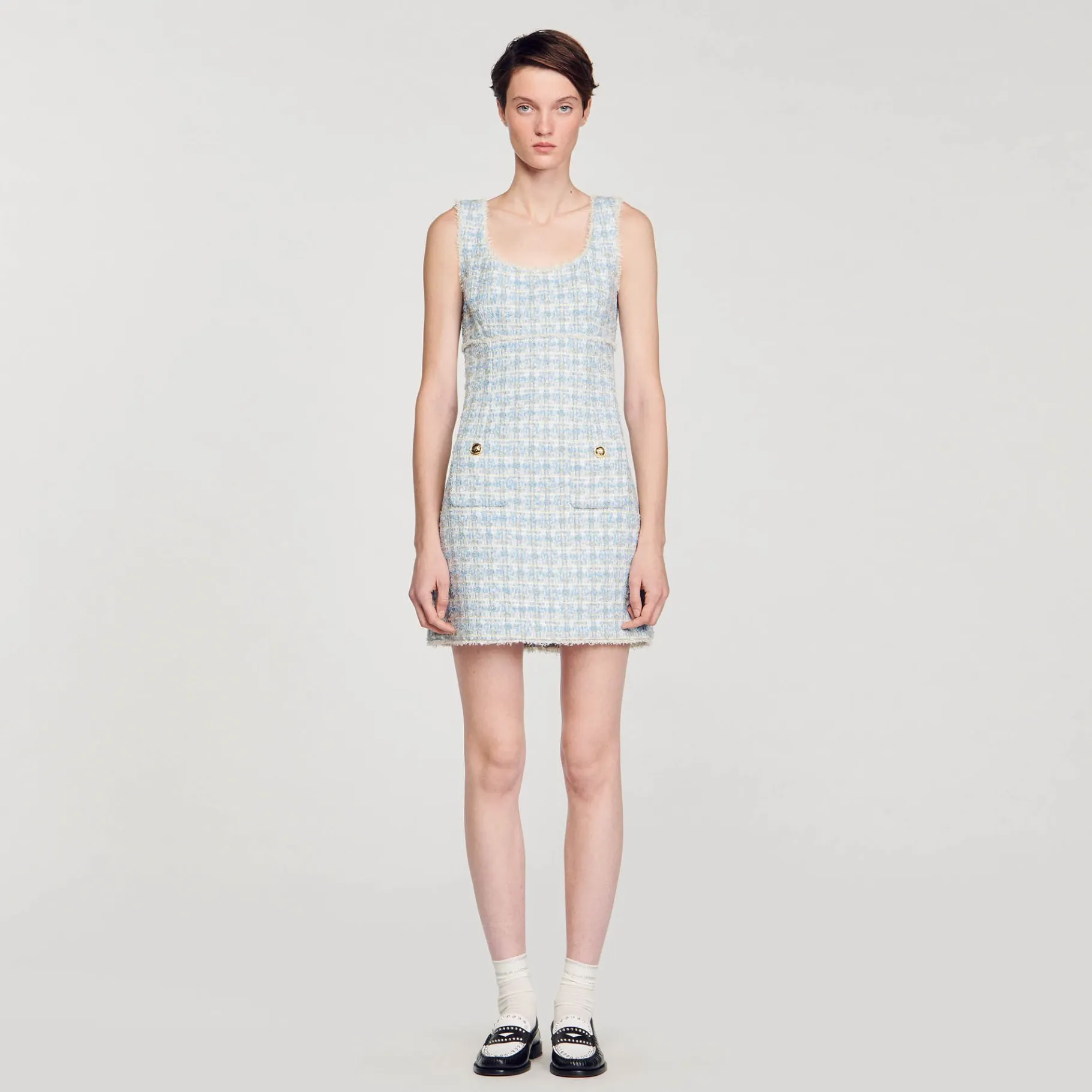 Sandro Paris Vestidos-Vestido Curto De Tweed