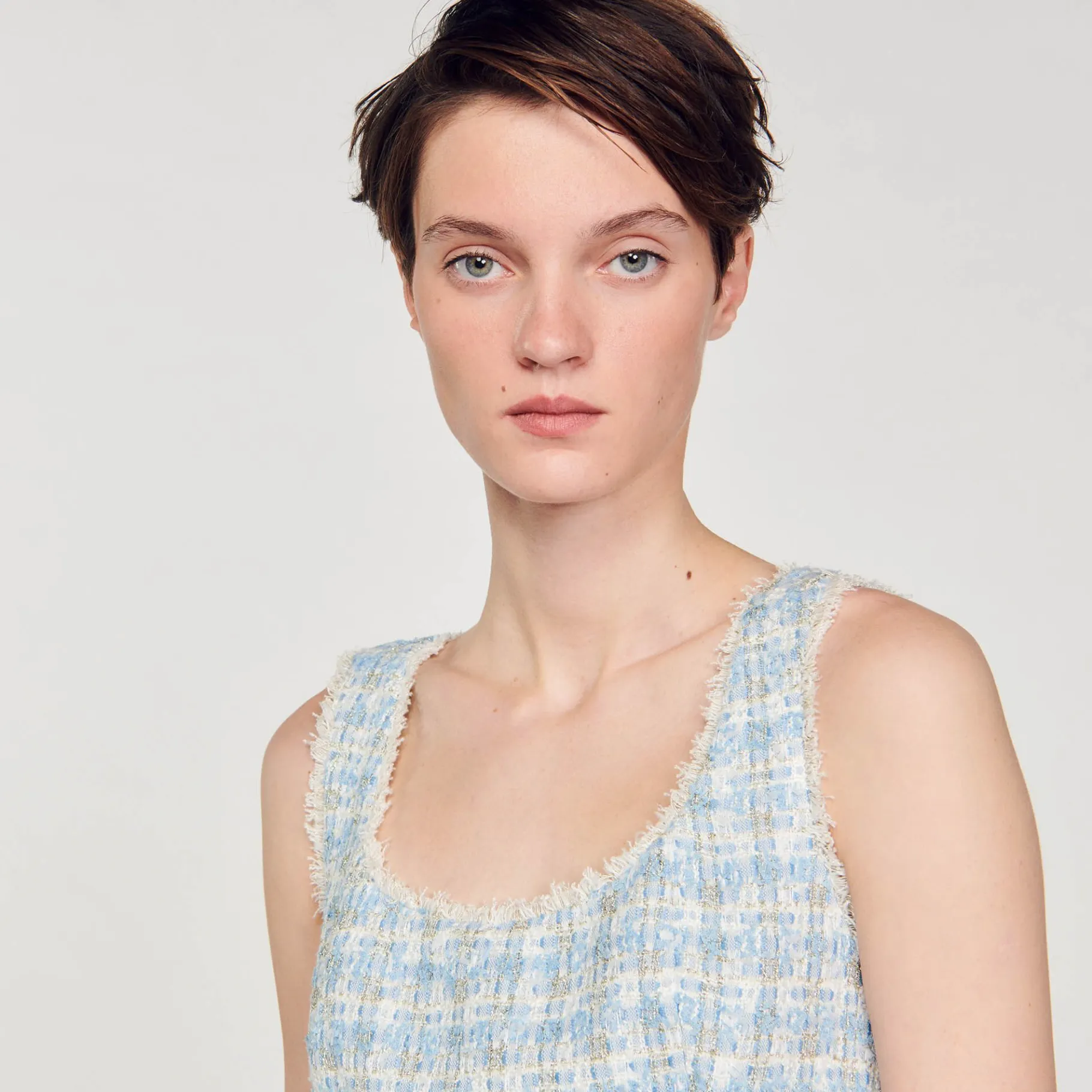 Sandro Paris Vestidos-Vestido Curto De Tweed