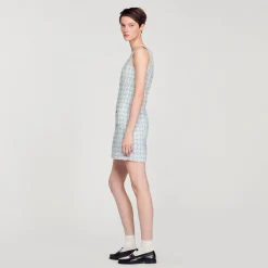 Sandro Paris Vestidos-Vestido Curto De Tweed