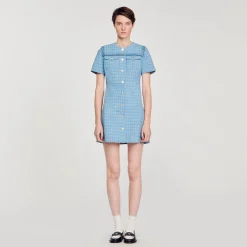Sandro Paris Vestidos-Vestido Curto De Tweed Com Botoes
