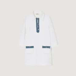 Sandro Paris Vestidos-Vestido Curto De Tweed Manga Longa