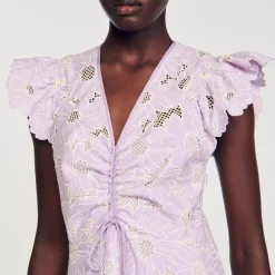 Sandro Paris Vestidos-Vestido Curto Guipura Com Margaridas