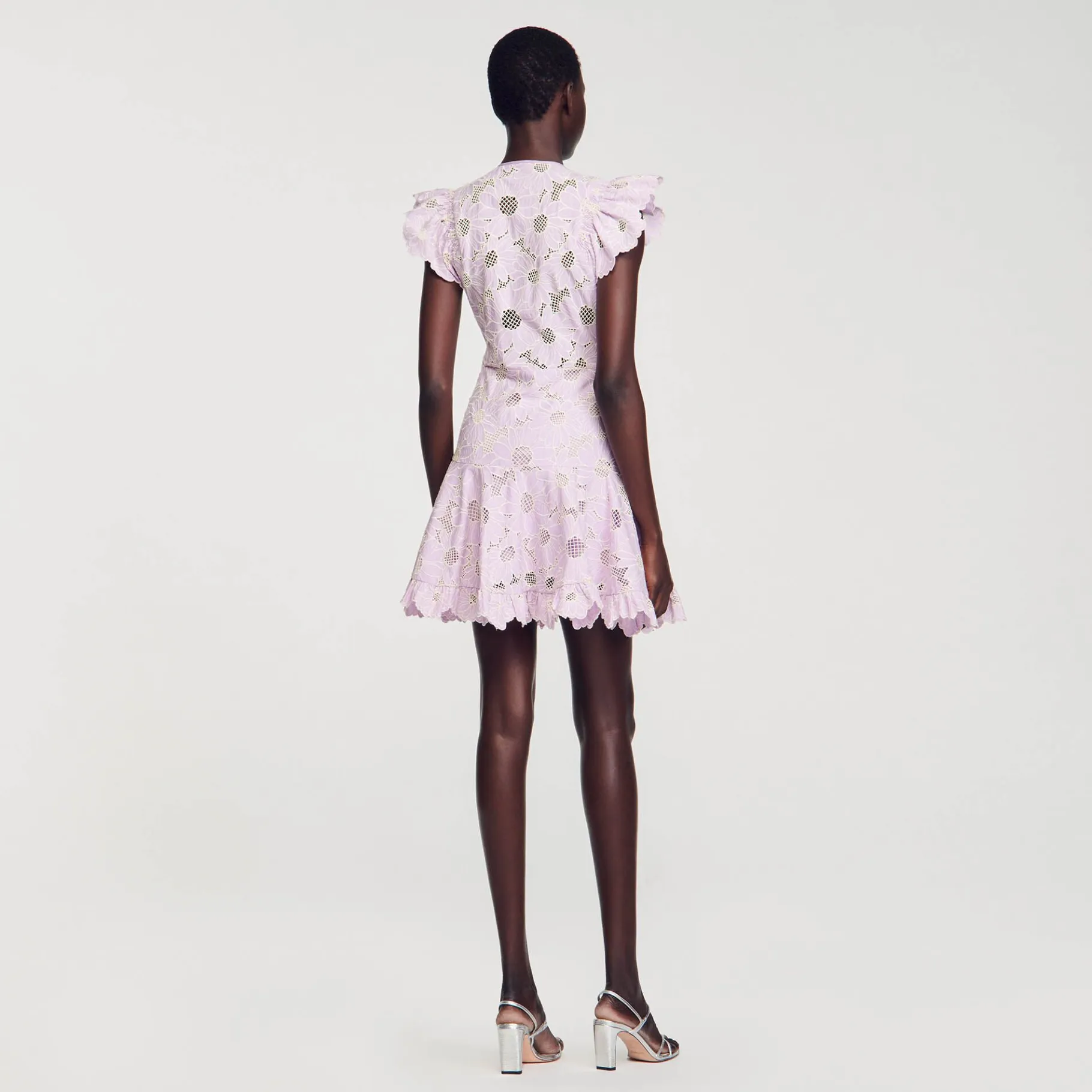 Sandro Paris Vestidos-Vestido Curto Guipura Com Margaridas