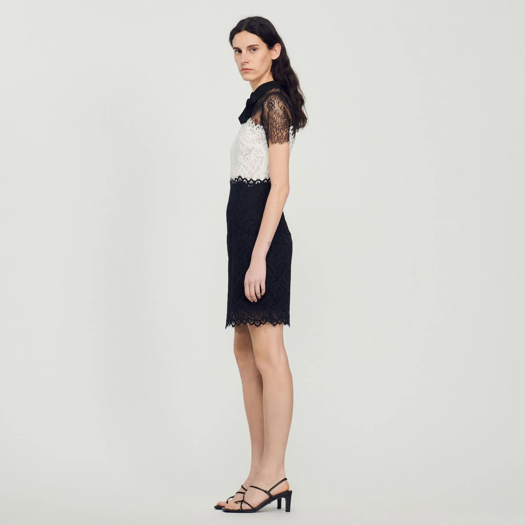 Sandro Paris Vestidos-Vestido De Renda Bicolor