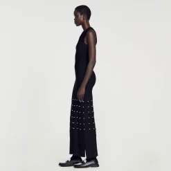 Sandro Paris Vestidos-Vestido Longo Com Franjas