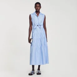 Sandro Paris Vestidos-Vestido Longo Com No E Strass